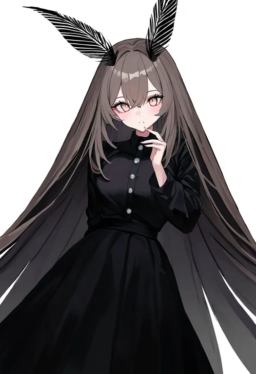 masterpiece, best quality, newest, absurdres, highres, safe, moth_girl, 1girl, solo, simple_background — by k3scat, made with ComfyUI