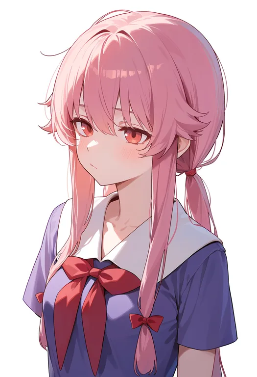 masterpiece, best quality, score_7, safe, gasai yuno, solo, upper body, simple background — by k3scat, made with ComfyUI