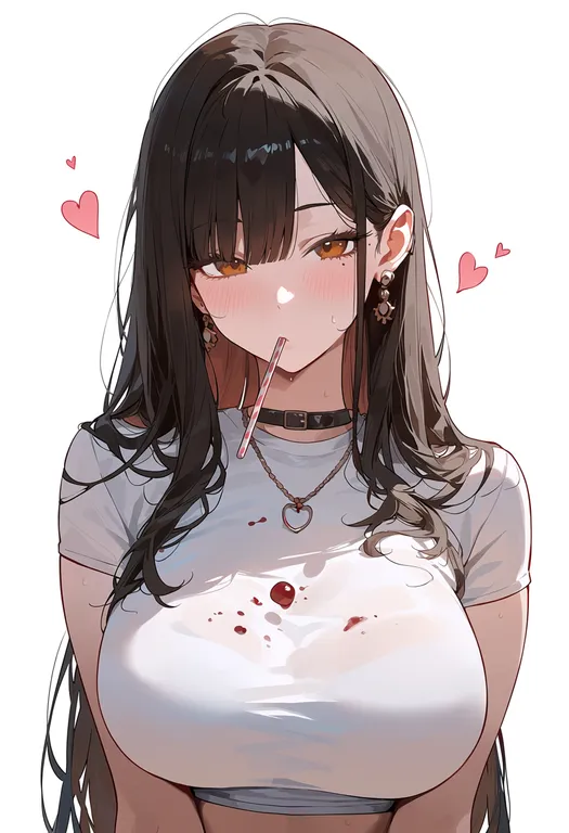 masterpiece, best quality, score_7, safe, sundae, 1girl, solo, upper body, simple background — by k3scat, made with ComfyUI
