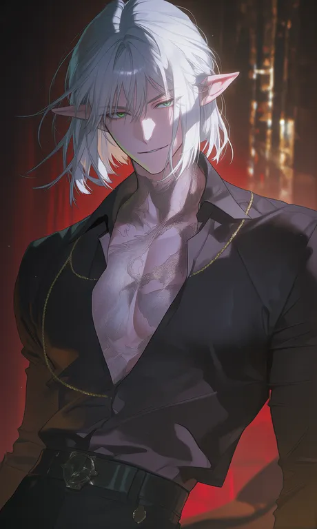 masterpiece, best quality, score_7, 2008, (1boy, male, elf, adult, mature male, horizontal elf ears, medium-length hair, — by 𝕶𝖎𝖔𝖎𝕳𝖎𝖐𝖆𝖗𝖚, made with ComfyUI