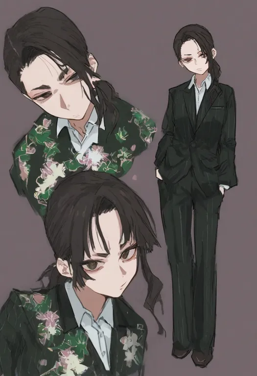 masterpiece, best quality, general, yakuza, 1girl, solo, full body, simple background — by k3scat, made with ComfyUI