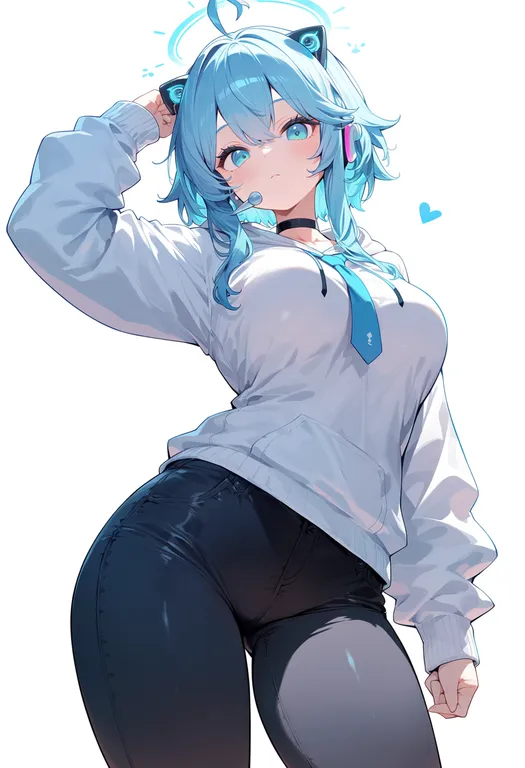 masterpiece, best quality, score_7, safe, sound voltex, solo, simple background — by k3scat, made with ComfyUI