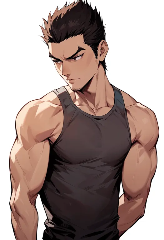 masterpiece, best quality, score_7, safe, kiryu kazuma, solo, upper body, simple background — by k3scat, made with ComfyUI
