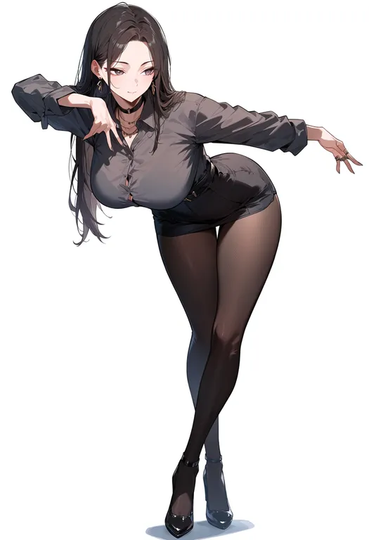 masterpiece, best quality, score_7, safe, waltz (dance), 1girl, solo, full body, simple background — by k3scat, made with ComfyUI