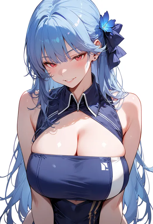 masterpiece, best quality, score_7, safe, essex (azur lane), azur lane, solo, upper body, simple background — by k3scat, made with ComfyUI