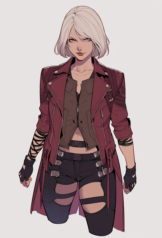 masterpiece, best quality, score_7, safe, devil may cry 4, solo, simple background — by k3scat, made with ComfyUI
