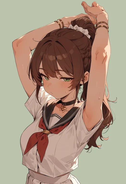 masterpiece, best quality, score_7, safe, suzu castella (food), 1girl, solo, upper body, simple background — by k3scat, made with ComfyUI
