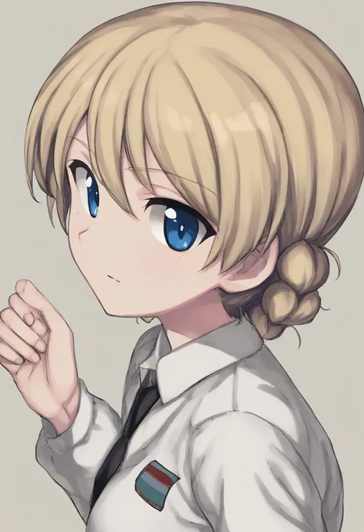 masterpiece, best quality, general, darjeeling (girls und panzer), girls und panzer, solo, upper body, simple background — by k3scat, made with ComfyUI