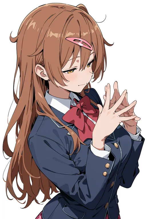 masterpiece, best quality, score_7, safe, nibutani shinka, solo, upper body, simple background — by k3scat, made with ComfyUI