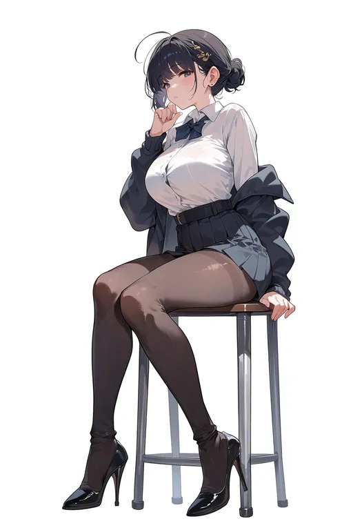 masterpiece, best quality, score_7, safe, mahou shoujo no majo saiban, solo, simple background — by k3scat, made with ComfyUI