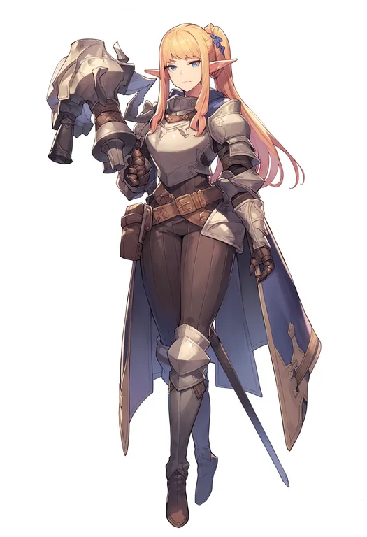 masterpiece, best quality, score_7, safe, summon night swordcraft story 2, solo, simple background — by k3scat, made with ComfyUI