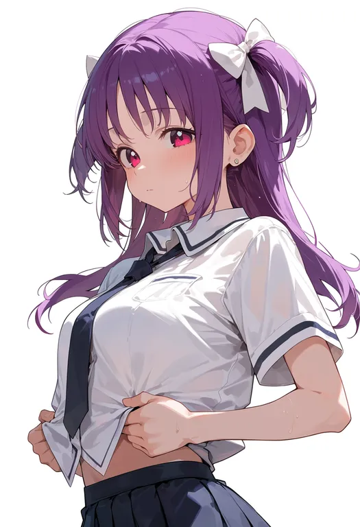 masterpiece, best quality, score_7, safe, misono karin, solo, upper body, simple background — by k3scat, made with ComfyUI