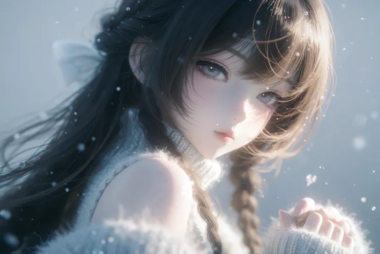 zidiusArt, --preview，wdlc48, Ani2rel, wdljql, cg图片为梦幻朦胧感，环境为阴天，柔和的光线笼罩。室外，一位棕色长发及腰、模样可爱的冷白皮女生，表情可爱，身着冬季随机搭配合理穿搭，其软糯的质感和清… — by 天才美少女, made with ComfyUI