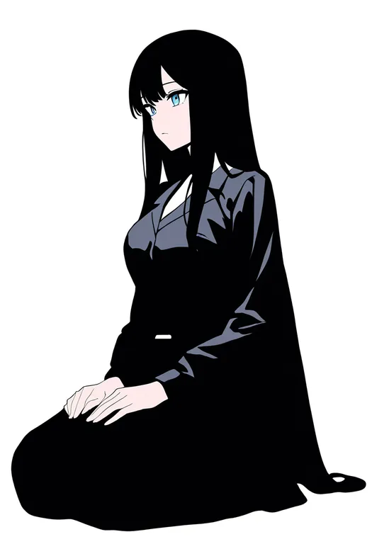masterpiece, best quality, newest, absurdres, highres, safe, seiza, 1girl, solo, full_body, simple_background — by k3scat, made with ComfyUI