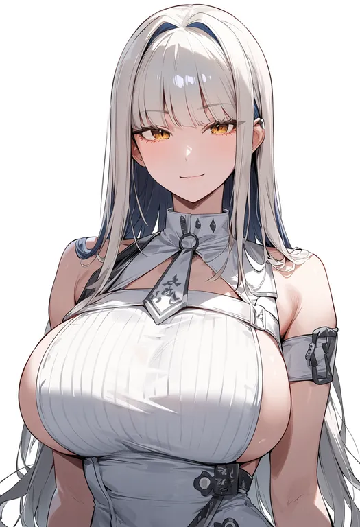 masterpiece, best quality, score_7, safe, blanc (nikke), solo, upper body, simple background — by k3scat, made with ComfyUI