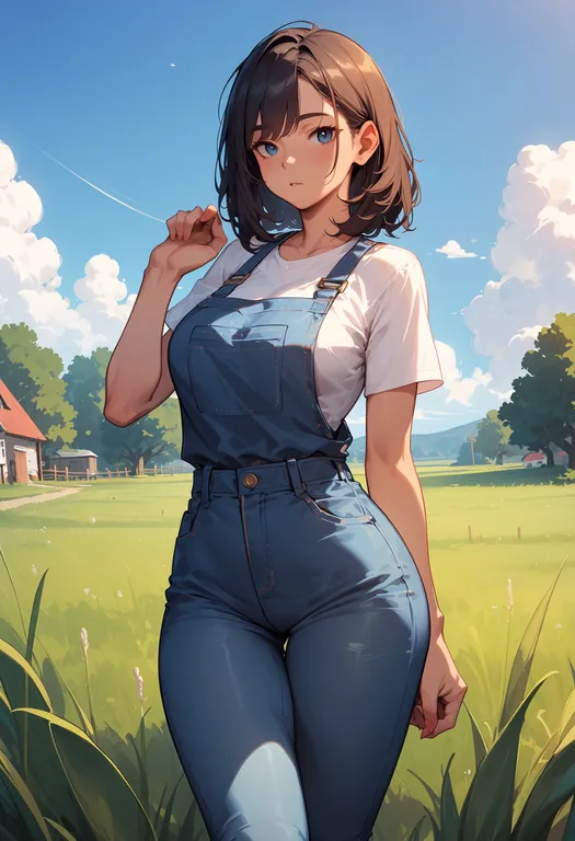 masterpiece, best quality, score_7, safe, farm, 1girl, solo — by k3scat, made with ComfyUI