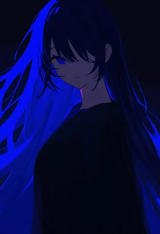 masterpiece, best quality, newest, absurdres, highres, safe, dark_blue_hair, 1girl, solo, simple_background — by k3scat, made with ComfyUI