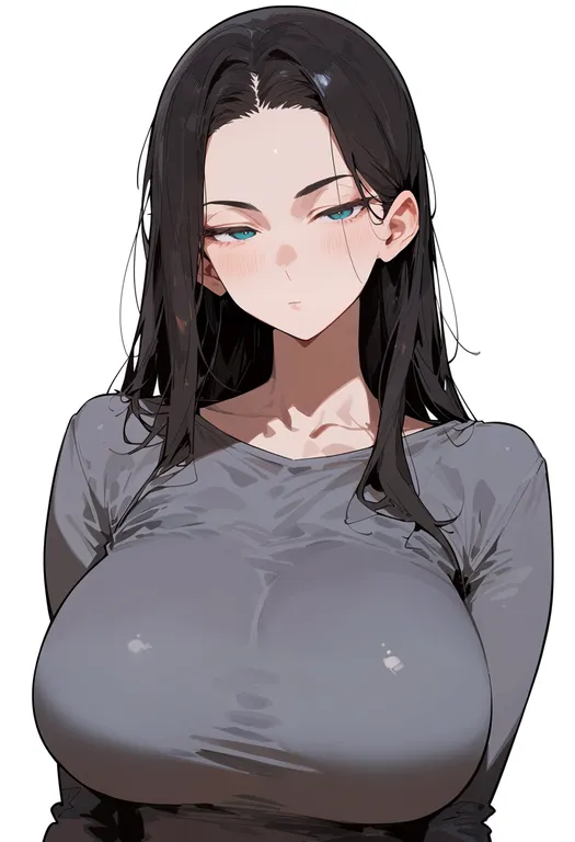 masterpiece, best quality, score_7, safe, roku (kakushigoto), kakushigoto, solo, upper body, simple background — by k3scat, made with ComfyUI