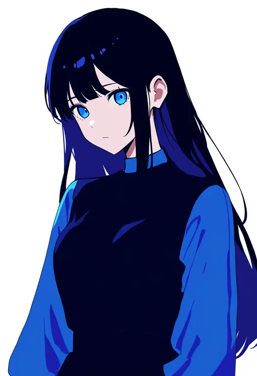 masterpiece, best quality, newest, absurdres, highres, safe, blue_sleeves, 1girl, solo, upper_body, simple_background — by k3scat, made with ComfyUI