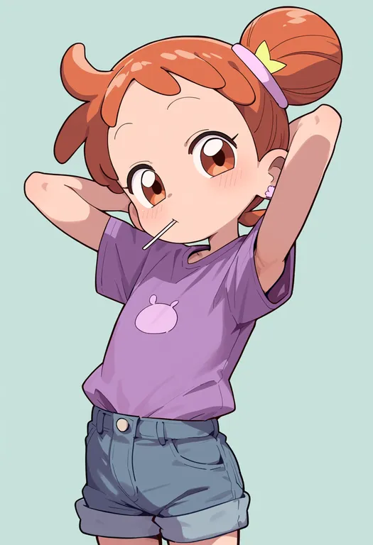 masterpiece, best quality, score_7, safe, ojamajo doremi, solo, simple background — by k3scat, made with ComfyUI