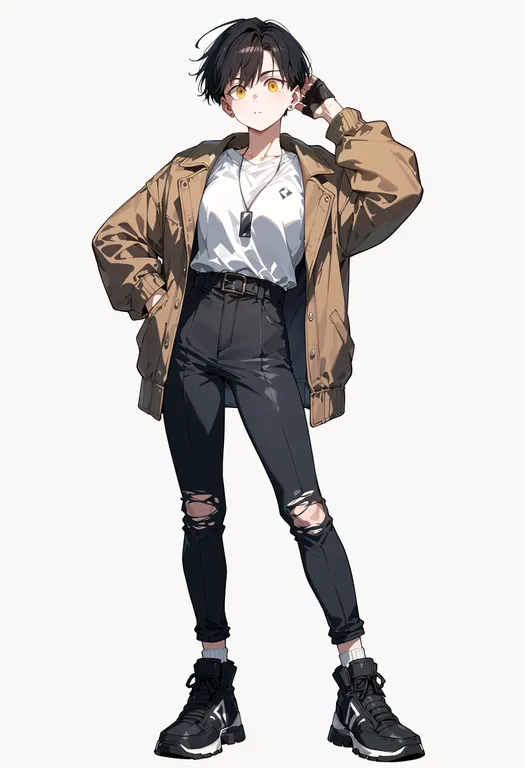 masterpiece, best quality, score_7, safe, wind breaker (nii satoru), solo, simple background — by k3scat, made with ComfyUI