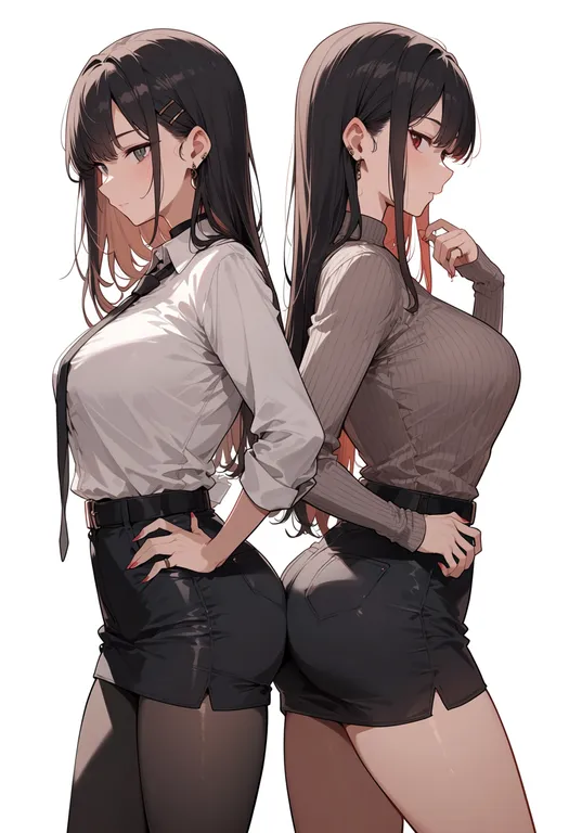 masterpiece, best quality, score_7, safe, back-to-back, 1girl — by k3scat, made with ComfyUI