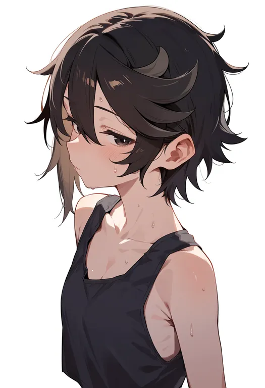 masterpiece, best quality, score_7, safe, momijiyama teru, solo, upper body, simple background — by k3scat, made with ComfyUI