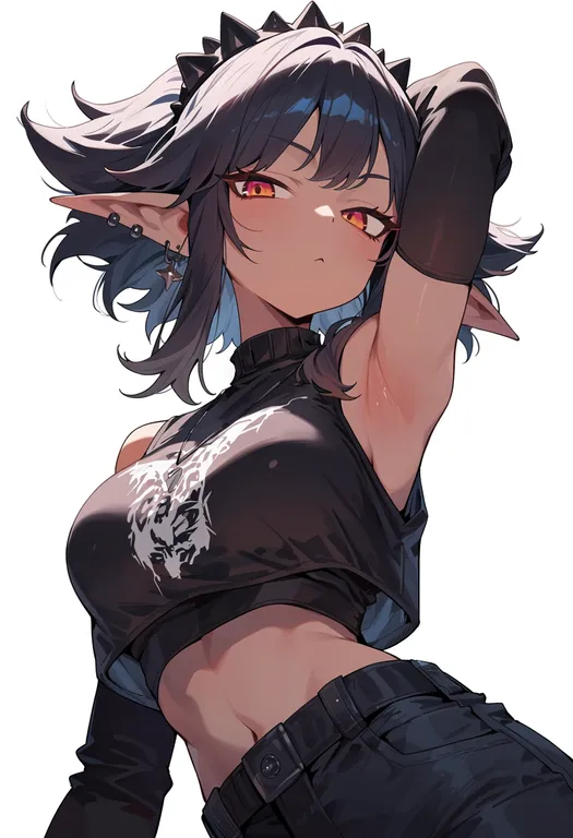 masterpiece, best quality, score_7, safe, banette, solo, upper body, simple background — by k3scat, made with ComfyUI