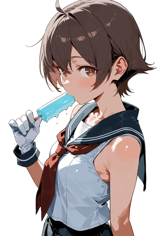 masterpiece, best quality, score_7, safe, sakawa (kancolle), solo, upper body, simple background — by k3scat, made with ComfyUI