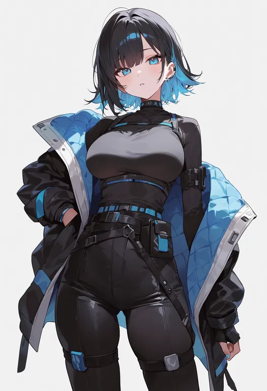 masterpiece, best quality, score_7, safe, eternal return: black survival, solo, simple background — by k3scat, made with ComfyUI