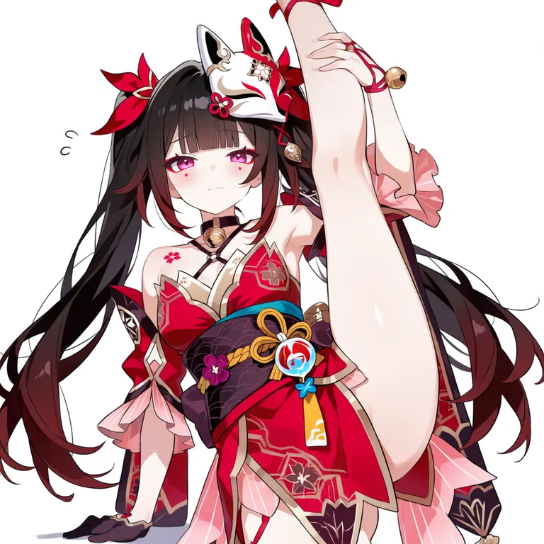pov, (form above:1.2), solo, (full body:1.2), shy, looking at viewer, flexible, split, standing split… — by 十六夜 攸, made with ComfyUI