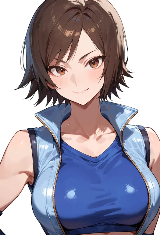 masterpiece, best quality, score_7, safe, kazama asuka, solo, upper body, simple background — by k3scat, made with ComfyUI