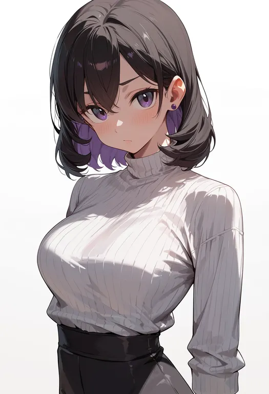 masterpiece, best quality, score_7, safe, takino tomo, solo, upper body, simple background — by k3scat, made with ComfyUI