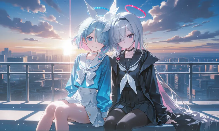 (masterpiece, best quality:1.3), cinematic_composition, wide_shot, 2girls, plana_(blue_archive), arona_(blue_archive)… — by ysh026, made with ComfyUI