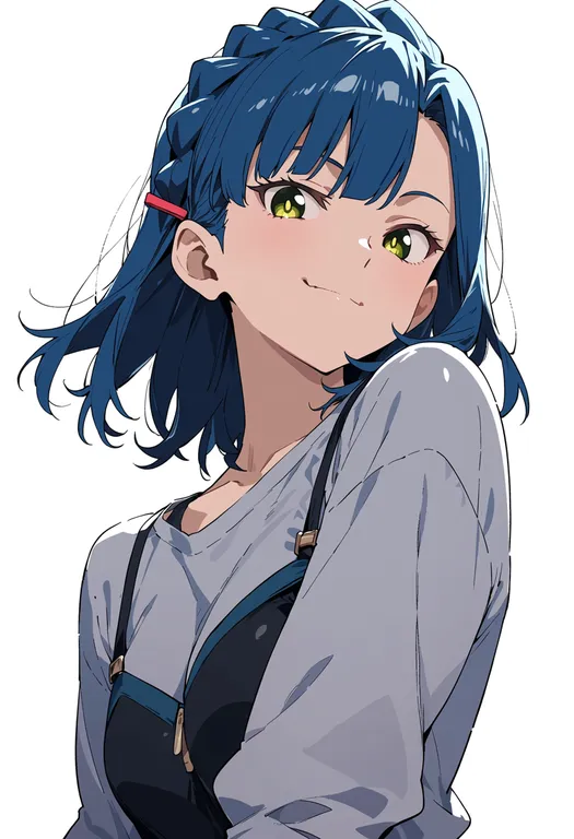 masterpiece, best quality, score_7, safe, nanao yuriko, solo, upper body, simple background — by k3scat, made with ComfyUI