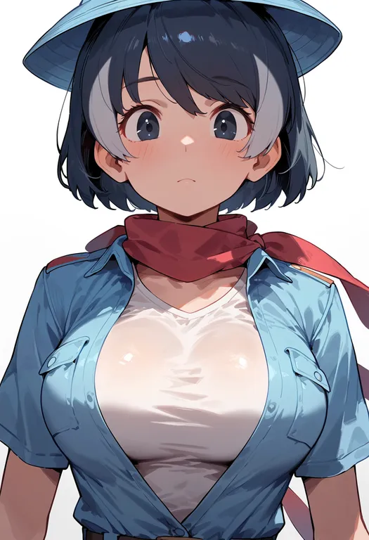 masterpiece, best quality, score_7, safe, captain (kemono friends), kemono friends, solo, upper body, simple background — by k3scat, made with ComfyUI
