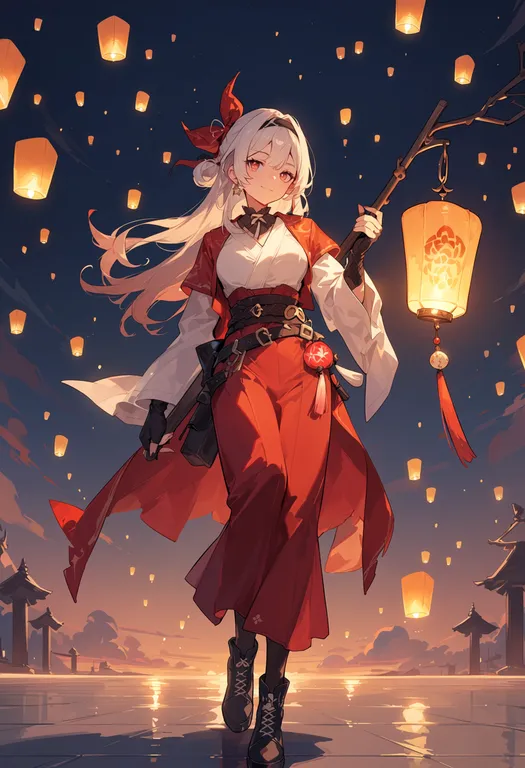 masterpiece, best quality, score_7, safe, lantern, 1girl, solo — by k3scat, made with ComfyUI