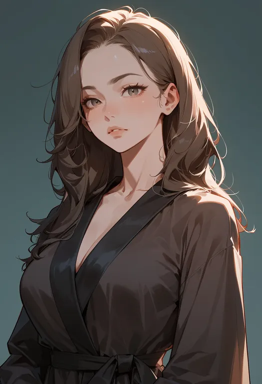 masterpiece, best quality, score_7, safe, robe, 1girl, solo, upper body, simple background — by k3scat, made with ComfyUI