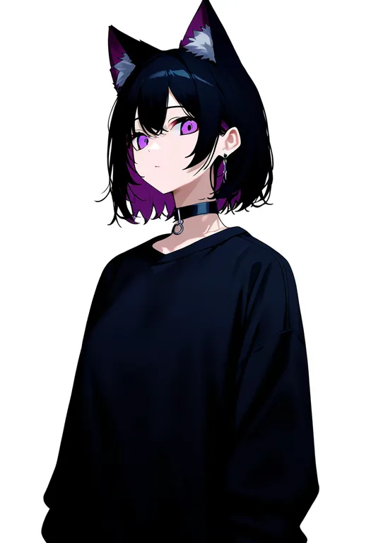 masterpiece, best quality, newest, absurdres, highres, safe, cat_girl, 1girl, solo, simple_background — by k3scat, made with ComfyUI