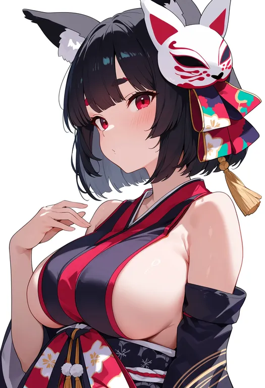 masterpiece, best quality, score_7, safe, yamashiro (azur lane), azur lane, solo, upper body, simple background — by k3scat, made with ComfyUI