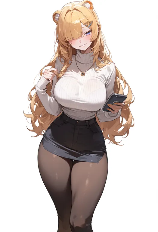 masterpiece, best quality, score_7, safe, hinata channel, solo, simple background — by k3scat, made with ComfyUI