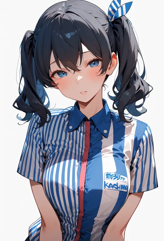 masterpiece, best quality, score_7, safe, kashima (lawson) (kancolle), solo, upper body, simple background — by k3scat, made with ComfyUI