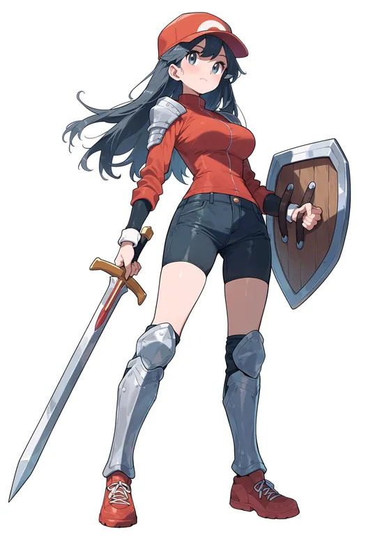 masterpiece, best quality, score_7, safe, pokemon sword and shield, solo, simple background — by k3scat, made with ComfyUI