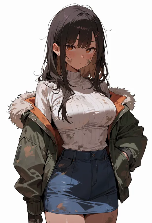 masterpiece, best quality, score_7, safe, dirty, 1girl, solo, simple background — by k3scat, made with ComfyUI