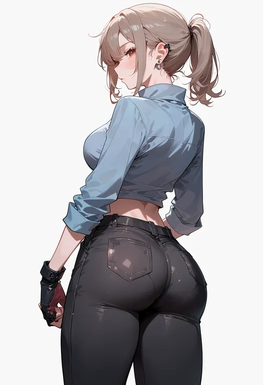 masterpiece, best quality, score_7, safe, monitor, 1girl, solo, simple background — by k3scat, made with ComfyUI