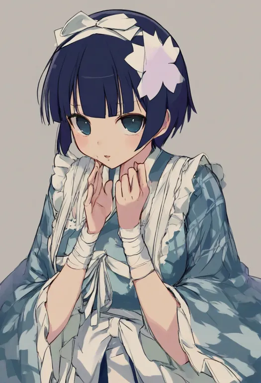 masterpiece, best quality, general, yozakura (senran kagura), senran kagura, solo, upper body, simple background — by k3scat, made with ComfyUI