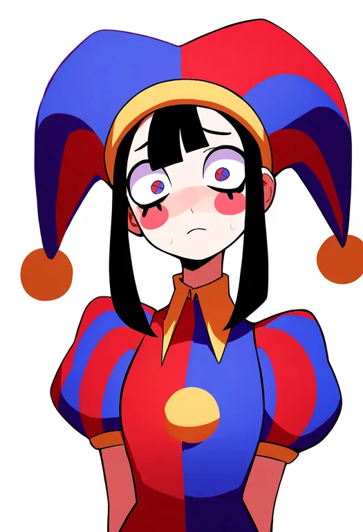 masterpiece, best quality, newest, absurdres, highres, safe, pomni_(the_amazing_digital_circus)… — by k3scat, made with ComfyUI