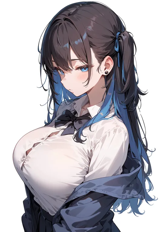masterpiece, best quality, score_7, safe, fig, 1girl, solo, upper body, simple background — by k3scat, made with ComfyUI