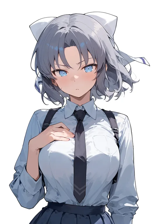 masterpiece, best quality, score_7, safe, yumi (senran kagura), senran kagura, solo, upper body, simple background — by k3scat, made with ComfyUI