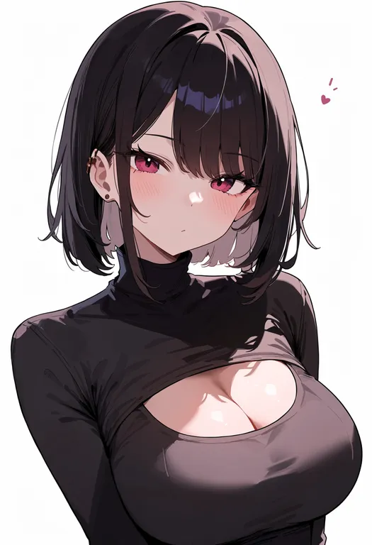 masterpiece, best quality, score_7, safe, plum, 1girl, solo, upper body, simple background — by k3scat, made with ComfyUI